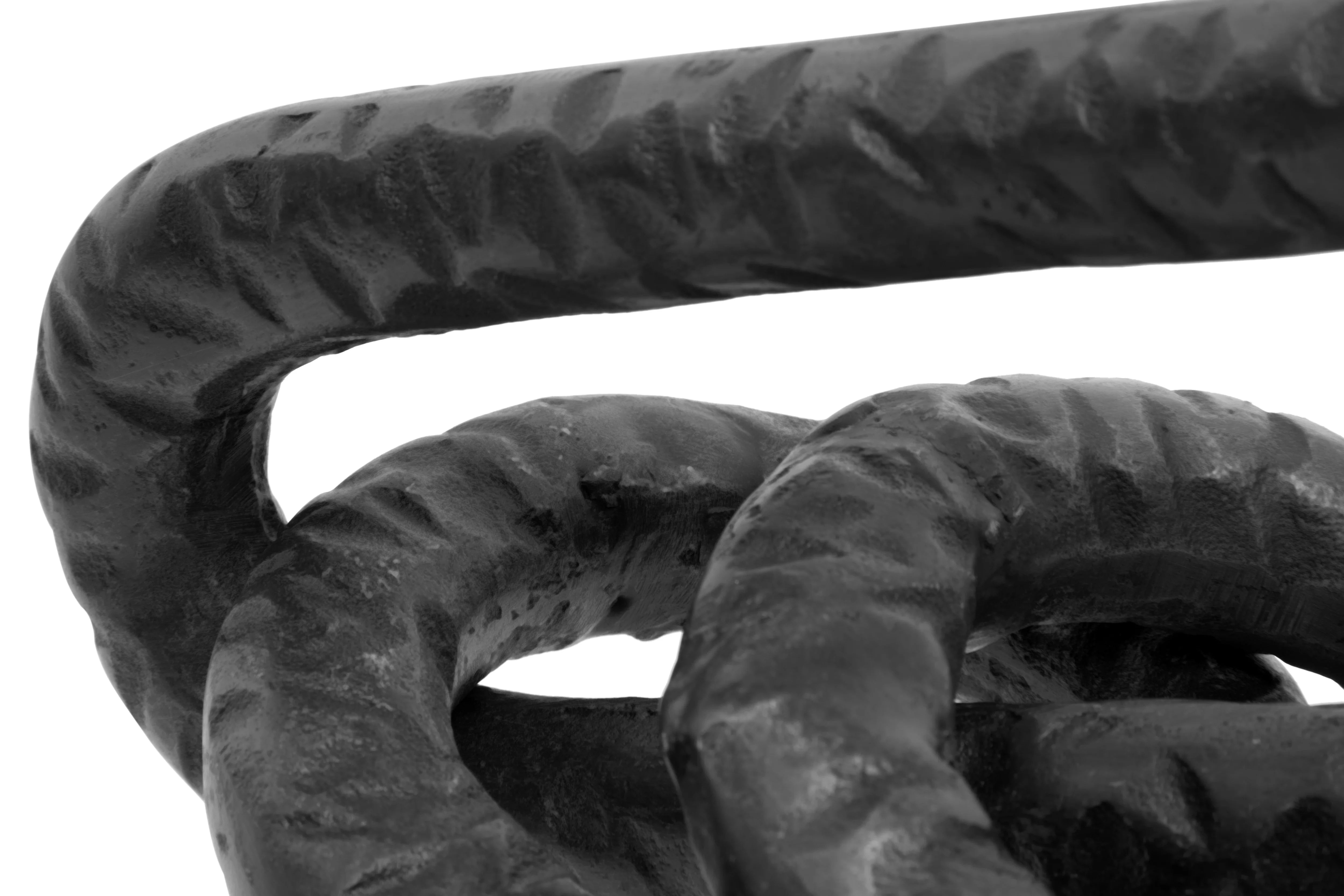 Addison Art Deco Hammered Black Chain Sculpture